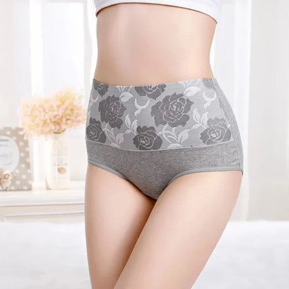 Cotton High Waist Abdominal Slimming Hygroscopic Antibacterial Panties